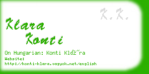 klara konti business card